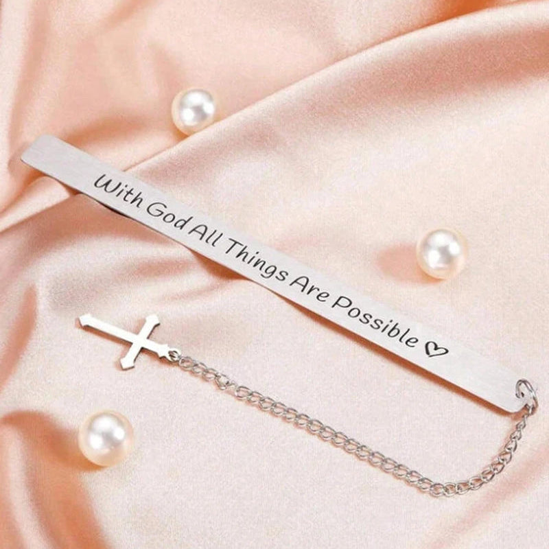 1PC Inspirational Bookmark with Bible Verse - 'With God All Things Are Possible' - Christian Religious Gift for Women, Men, Yout